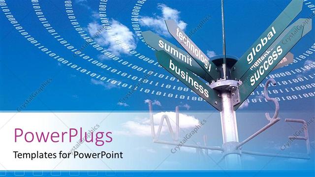  Presentation with binary - A number of street signs with binary numbers around them