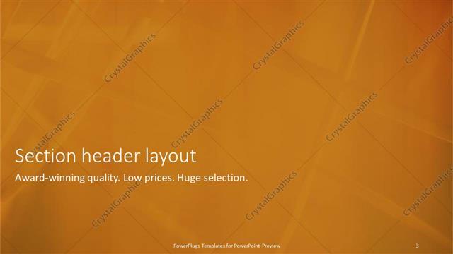 Section Header presentation slide layout