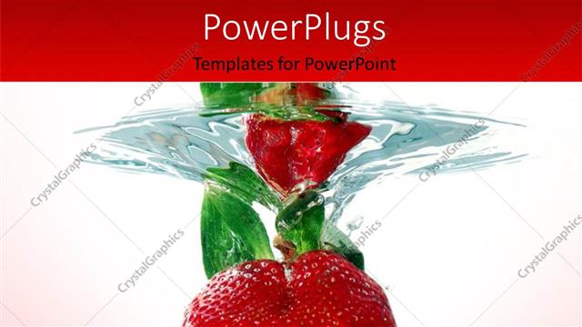  Presentation with strawberries - A number of strwaberries in the water