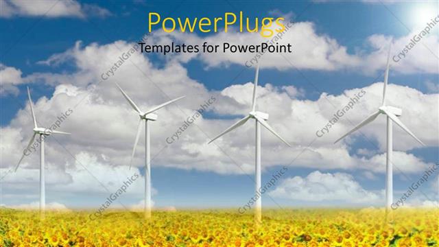  Presentation with windmills - A number of sunflowers with windmills