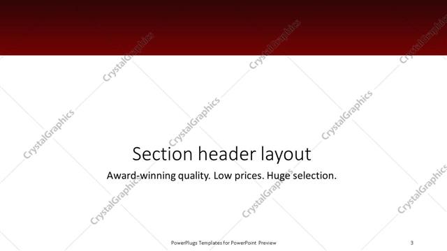 Section Header presentation slide layout