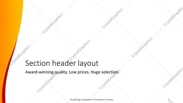 Section Header presentation slide layout