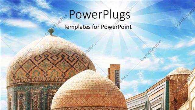  Presentation with sunshine - A number of tombs with sunshine in the background