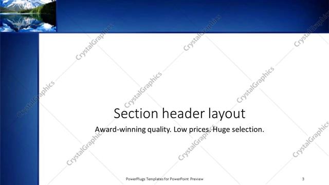Section Header presentation slide layout