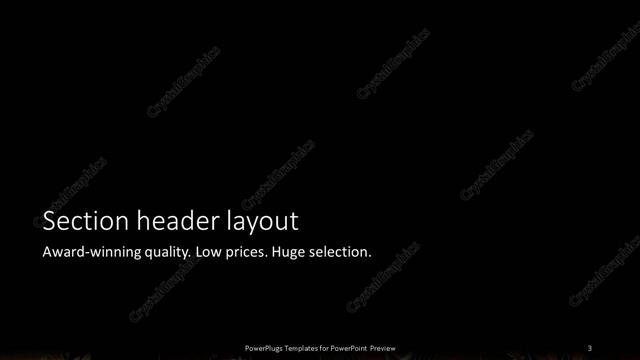 Section Header presentation slide layout