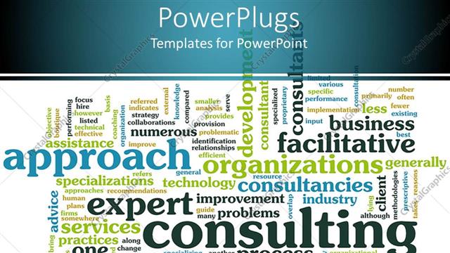  Presentation with consulting - A number of various texts being displaced and white background