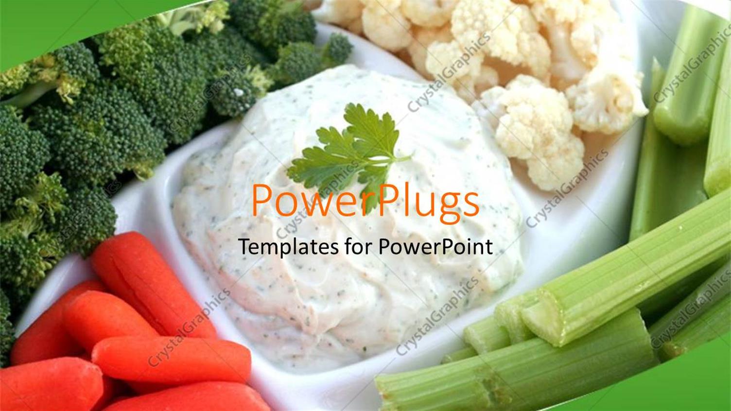 Featuring a Number of Vegetables with Greenish Background