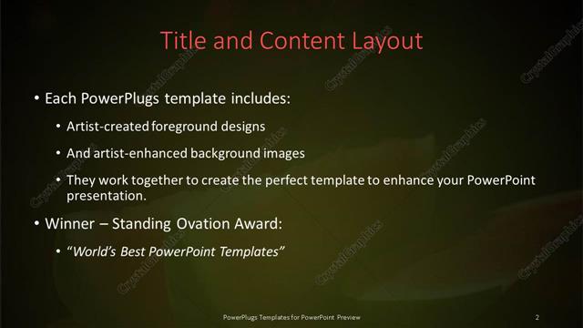Title and Content presentation slide layout