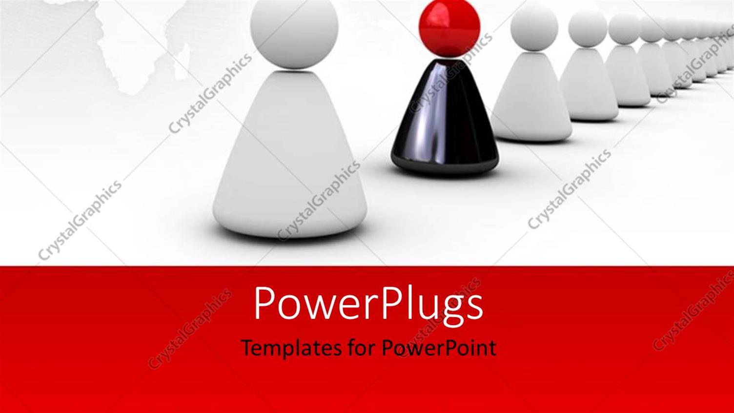 Featuring a Number of White Figures with  Colored One