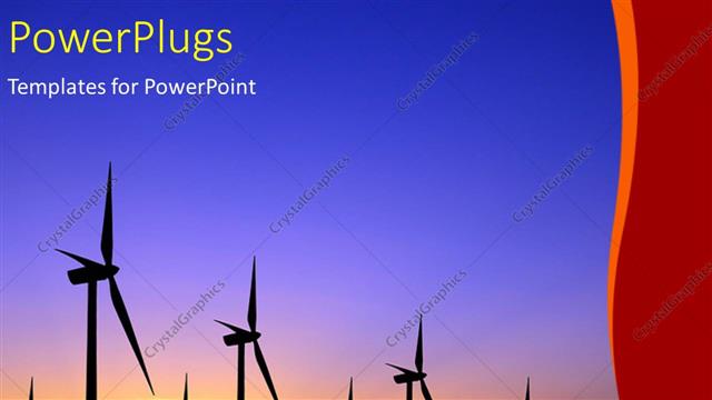  Presentation with wind - A number of wind mills with bluish background