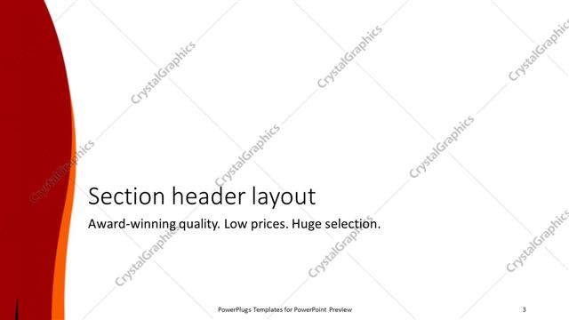 Section Header presentation slide layout