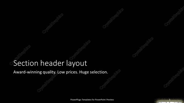Section Header presentation slide layout
