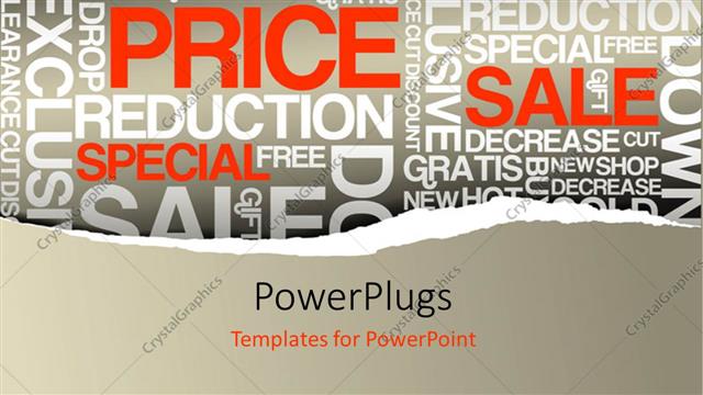  Presentation with advertisement - A number of words in the background