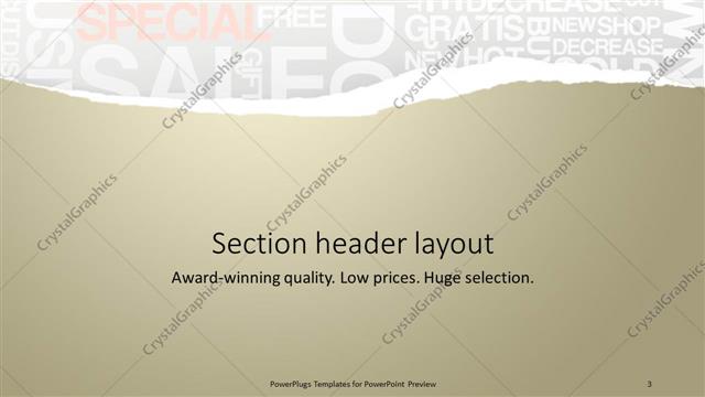 Section Header presentation slide layout