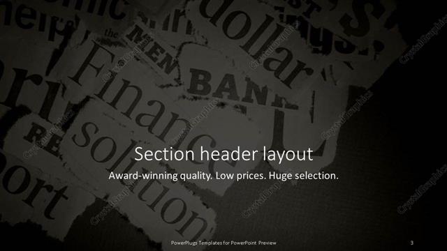 Section Header presentation slide layout