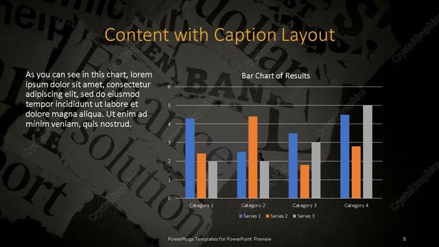 Content with Caption presentation slide layout