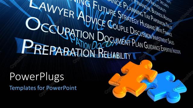  Presentation with strategy - A number of words with bluish background