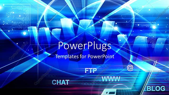  Presentation with www - A number of words with bluish background with place for text