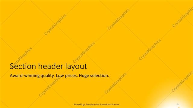 Section Header presentation slide layout