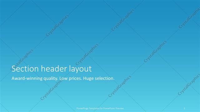 Section Header presentation slide layout