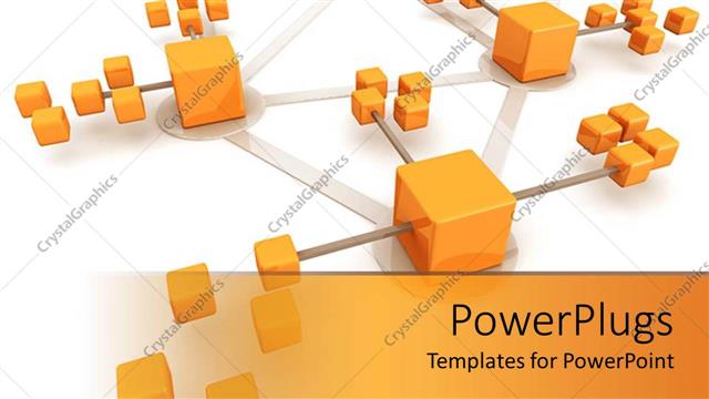  Presentation with network - A number of yellow boxes connected to each other