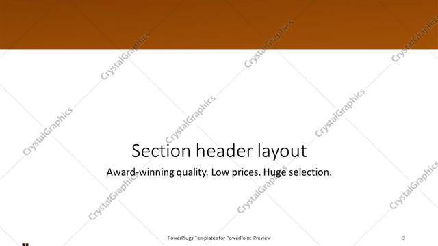 Section Header presentation slide layout