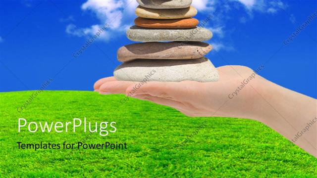  Presentation with zen - A number of zen stones with a number of clouds in the background