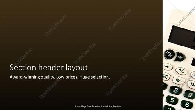 Section Header presentation slide layout