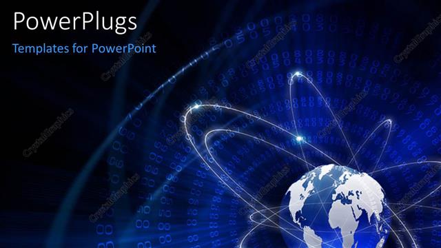  Presentation with blue - Numeral codes forming concentric circles around blue earth globe