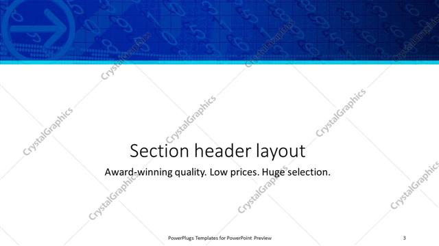 Section Header presentation slide layout