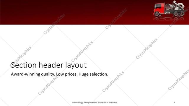 Section Header presentation slide layout