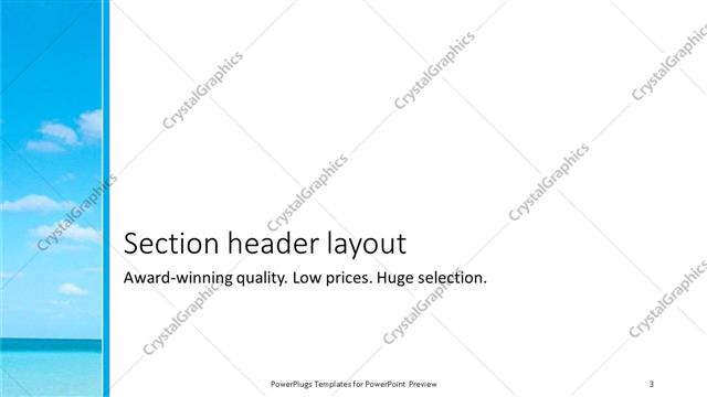 Section Header presentation slide layout