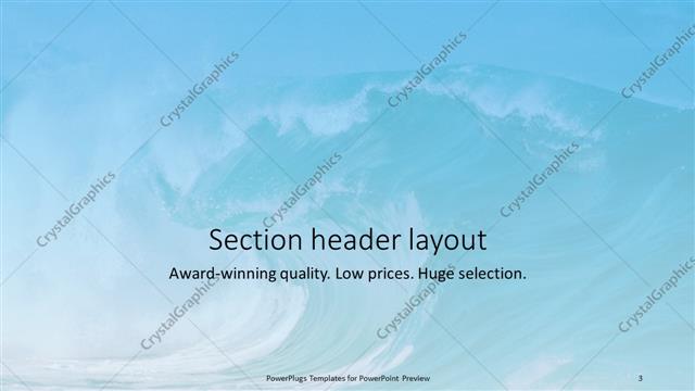 Section Header presentation slide layout