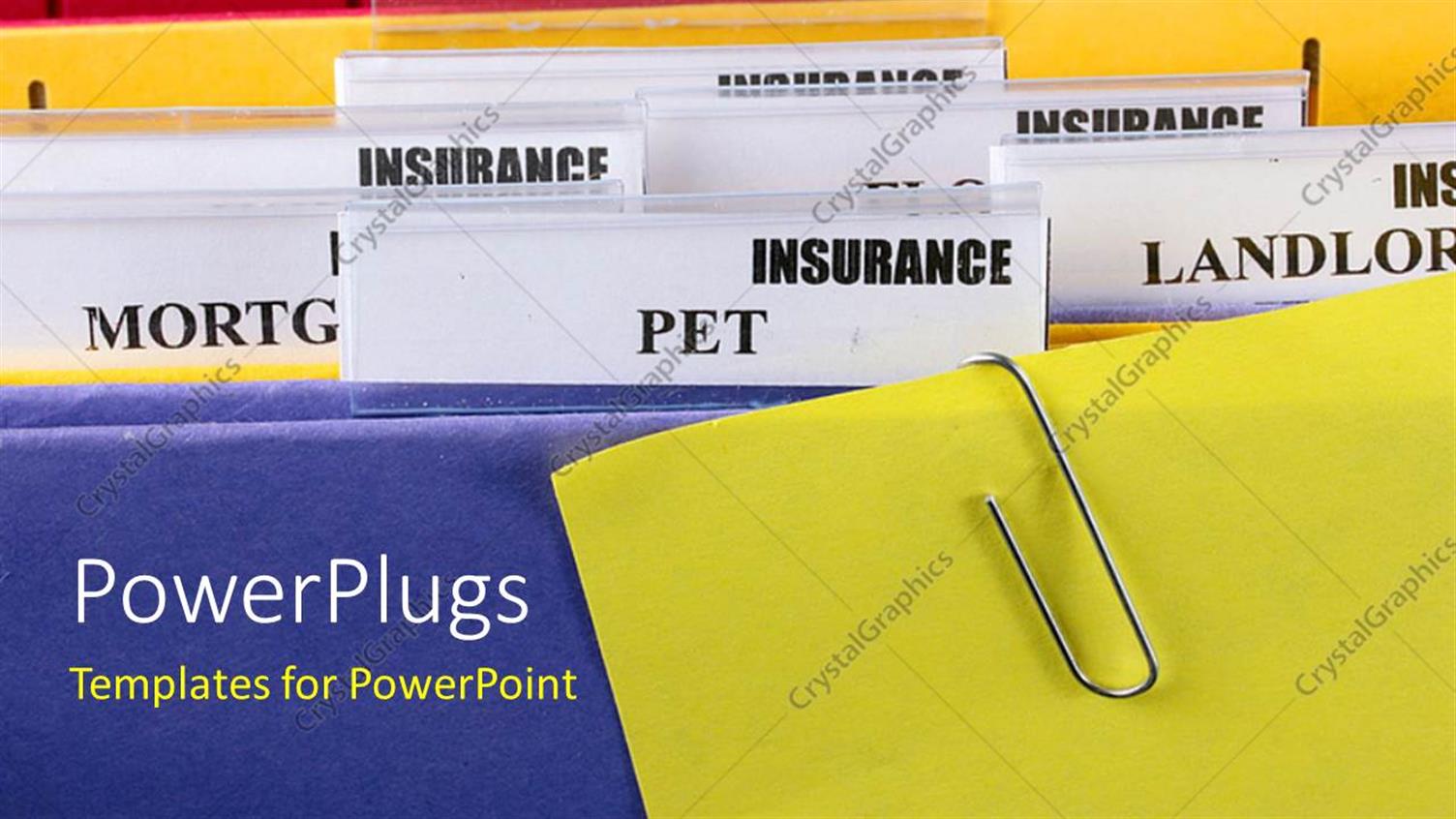 PowerPoint Template Office folder with organized files and file pins