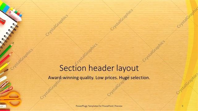 Section Header presentation slide layout