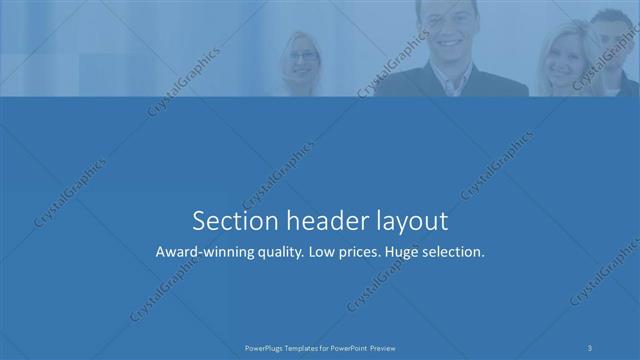 Section Header presentation slide layout