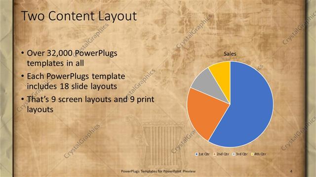 Two Content presentation slide layout