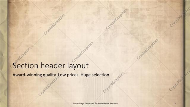 Section Header presentation slide layout