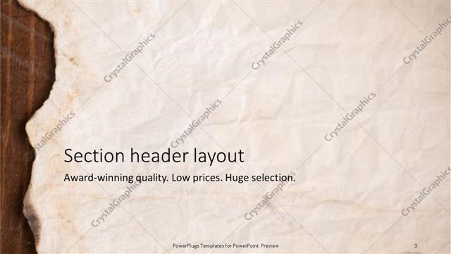 Section Header presentation slide layout