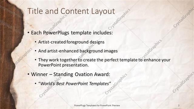 Title and Content presentation slide layout