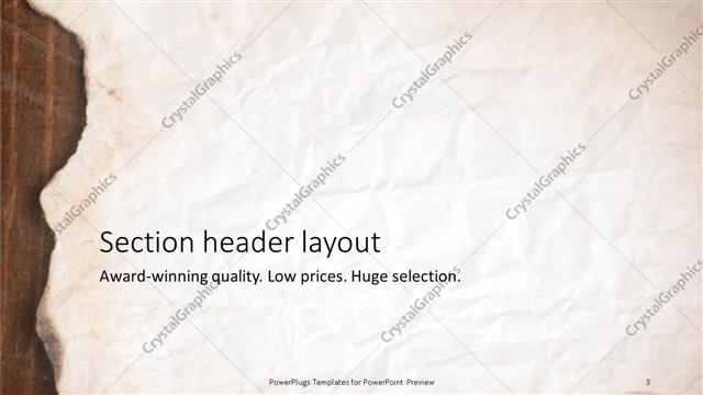 Section Header presentation slide layout