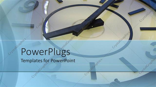  Presentation with old fashioned - Old fashioned clock telling time on a blue background