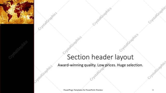 Section Header presentation slide layout