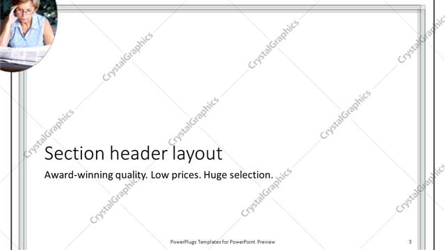 Section Header presentation slide layout