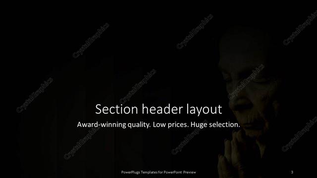 Section Header presentation slide layout