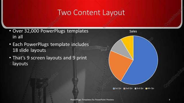 Two Content presentation slide layout