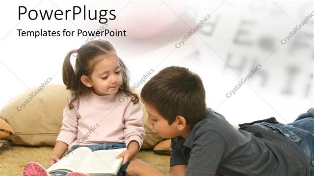  Presentation with sister - An older brother teaching his little sister her book