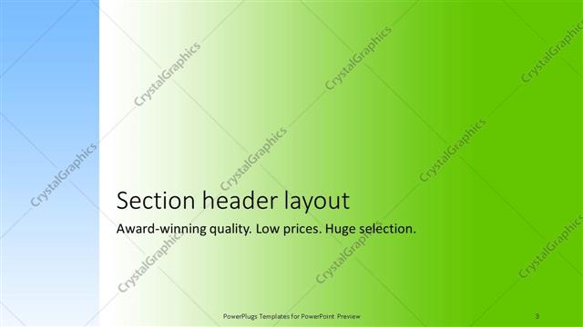 Section Header presentation slide layout
