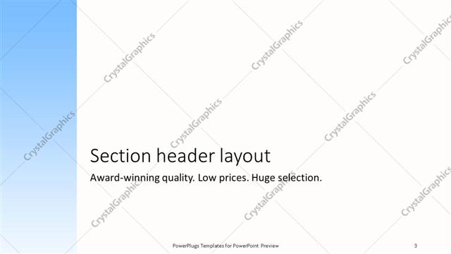 Section Header presentation slide layout