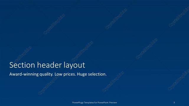 Section Header presentation slide layout